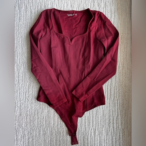Abercrombie Long Sleeve Ponte Sweetheart Bodysuit - Picture 3 of 4